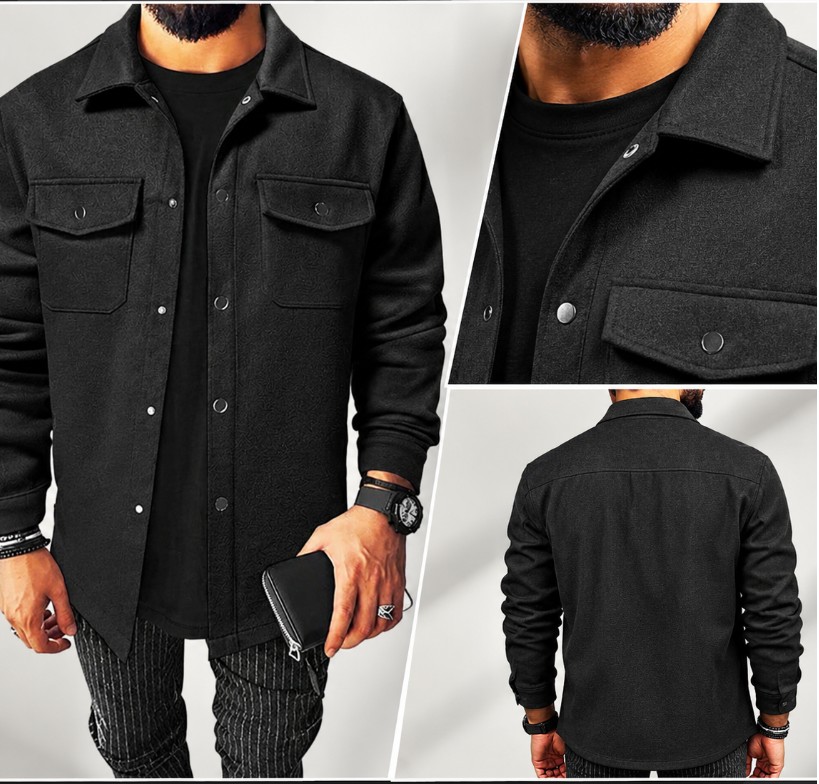 Men's Brushed Flannel Shirt – Casual Long Sleeve Autumn & Winter Wear