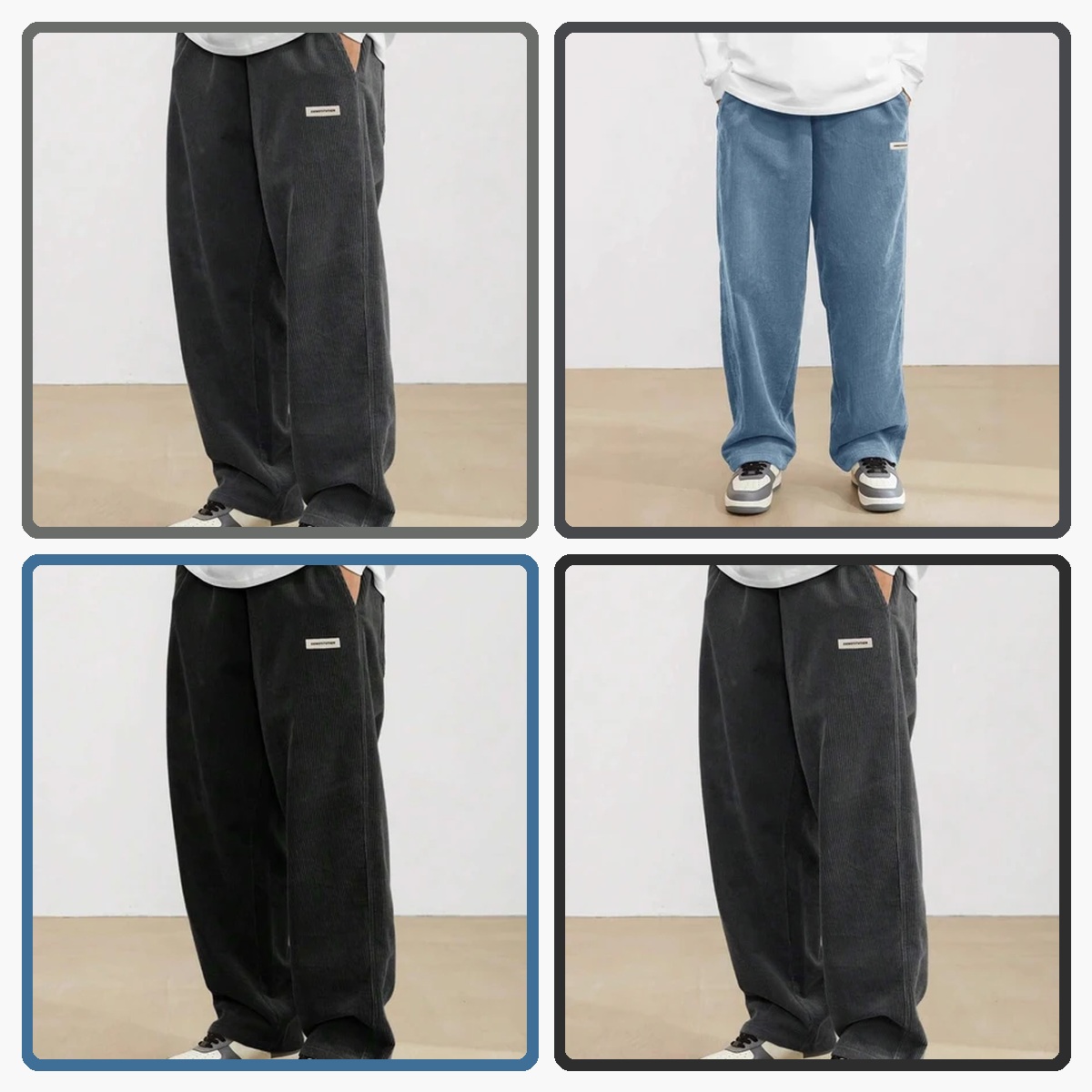 Men's Drawstring Trousers Casual Loose-fitting Pockets Straight Pants Sports Clothing